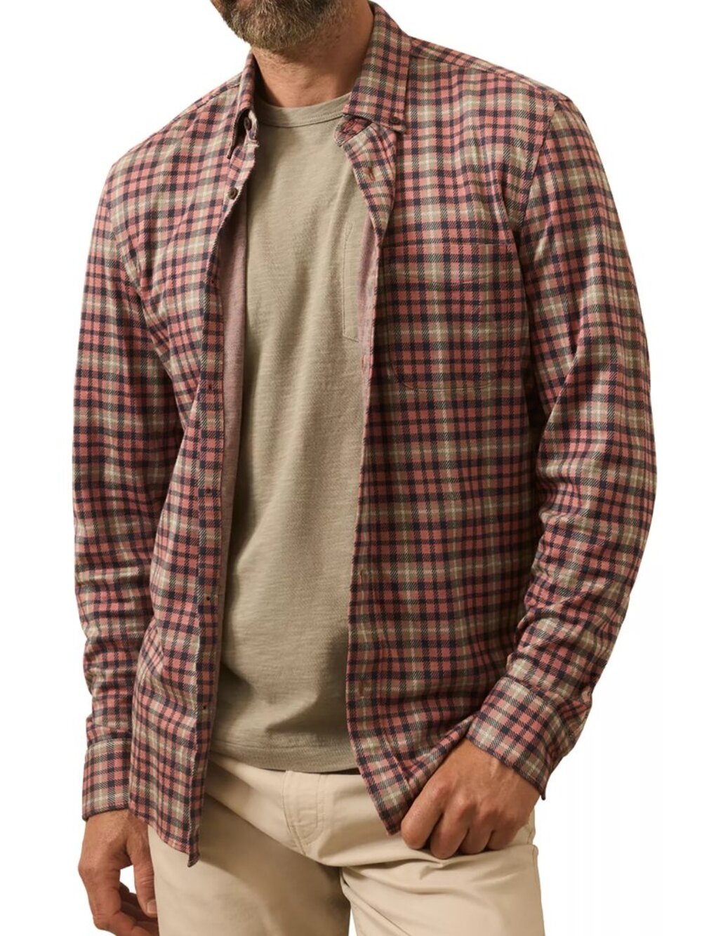 Faherty Coastline Knit Shirt Supima Cotton Mens 3XL Redstone Forest Plaid NWT